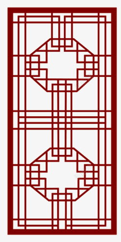 中国红古风棱格素材
