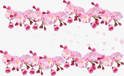 浪漫粉色樱花装饰边框素材