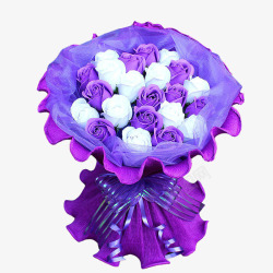 玫瑰花紫色花束包装素材