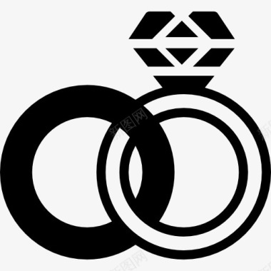 婚礼结婚戒指图标图标