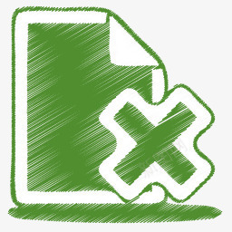 green绿色的文档十字图标图标
