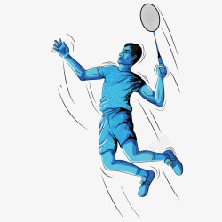 素描画素描画打羽毛球的男人矢量图高清图片