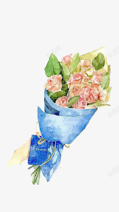 粉色玫瑰水彩花束png免抠素材_88icon https://88icon.com 水彩 玫瑰 粉色 花束