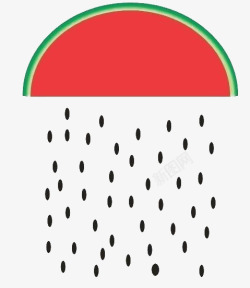 瓜子雨卡通西瓜元素高清图片