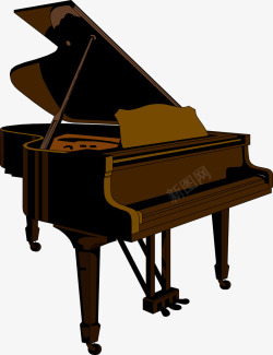 木质钢琴复古木质钢琴矢量图高清图片
