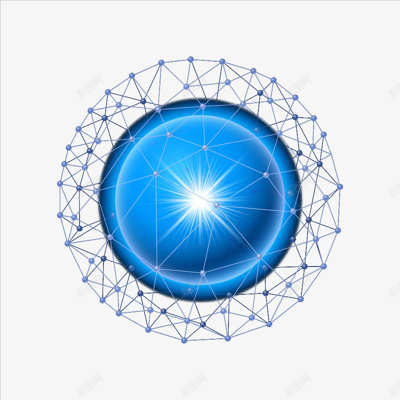 蓝色科技网格状星球png免抠素材_88icon https://88icon.com 圆形 星球 球体 科技 科技线条球 立体 线条 网格 蓝色