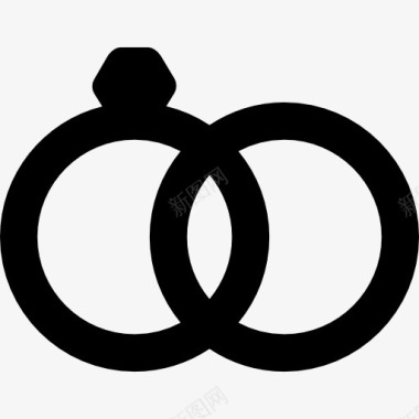 夫妇两箭妥协和结婚戒指对图标图标