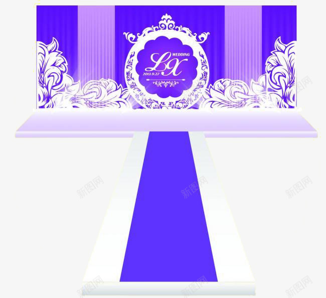 紫色舞台元素png免抠素材_88icon https://88icon.com kt板 大型KT板 婚庆背景 婚庆舞台 婚礼 婚礼资料 舞台 设计
