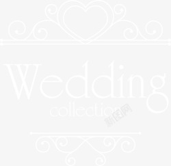 白色婚礼字母标签素材