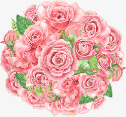 卡通手绘粉色的玫瑰花素材