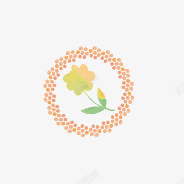 矢量婚礼logo小清新水彩花图标图标
