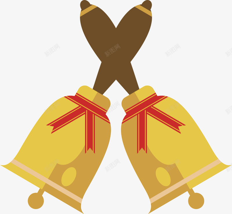 黄色手摇铃铛png免抠素材_88icon https://88icon.com 婚礼铃铛 摇铃 矢量素材 铜铃 黄色