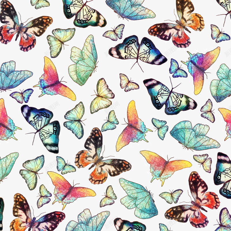 精美水彩绘蝴蝶无缝背景矢量图ai免抠素材_88icon https://88icon.com 彩绘 彩色 手绘 无缝背景 昆虫 蝴蝶 装饰 装饰背景 矢量图