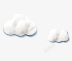 白色棉花立体云朵装饰图案素材