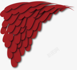 红色羽毛叠加装饰图案素材