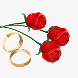 玫瑰花订婚戒指素材