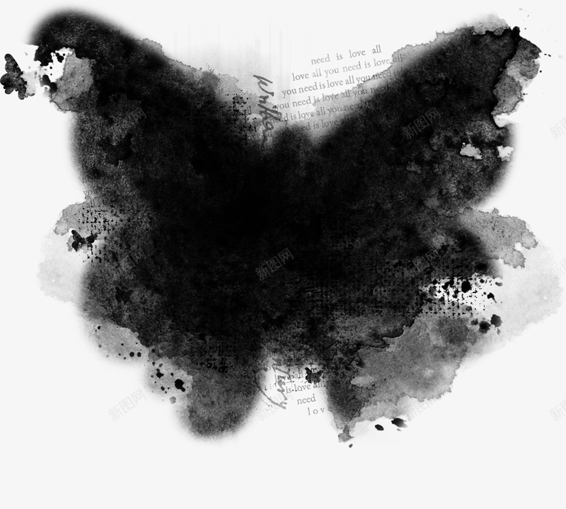 蝴蝶创意黑色剪切蒙版png免抠素材_88icon https://88icon.com 创意剪切蒙版 剪切蒙版 蝴蝶剪切蒙版 黑色剪切蒙版