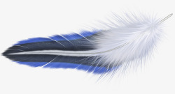手绘蓝色分层创意羽毛素材