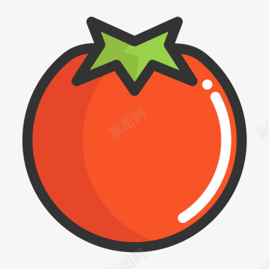 食物红色圆形西红柿元素矢量图图标图标