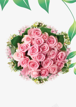 浪漫的粉色玫瑰花球素材