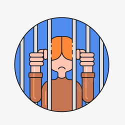 坐牢坐牢人物圆形标签高清图片