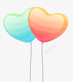 彩色情人节爱心气球素材