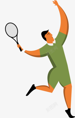 时尚撞色手绘体育运动羽毛球人物插画矢量图高清图片