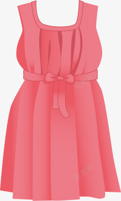 粉色无袖连衣裙矢量图素材