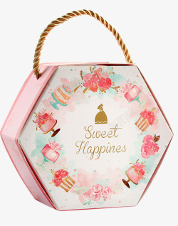 欧式纸盒子欧式粉色手提喜糖包装盒高清图片