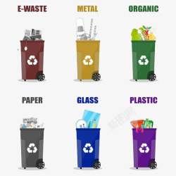 盛放垃圾的垃圾桶素材