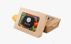 餐饮打包盒标签可透视包装盒高清图片