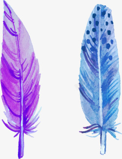 蓝紫色羽毛图案素材