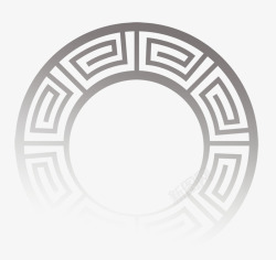 中国风圆形底纹花纹素材