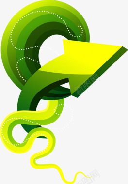 绿色PNG动感箭头图标图标