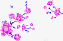 手绘粉色花卉春季封面素材
