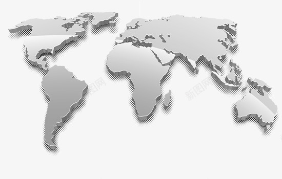 银色世界地图图标图标