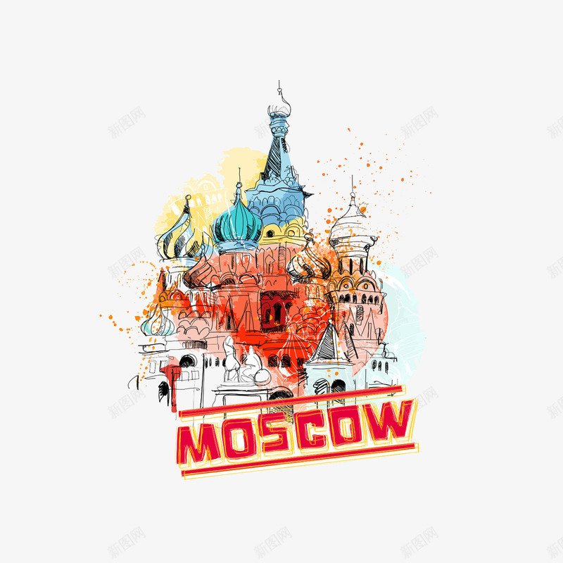 莫斯科城市插画png免抠素材_88icon https://88icon.com 卡通 漫画 瓦西里升天大教堂