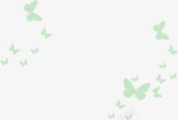 绿色蝴蝶群剪影装饰矢量图素材