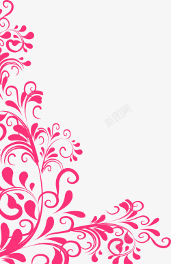 手绘粉色婚礼装饰素材