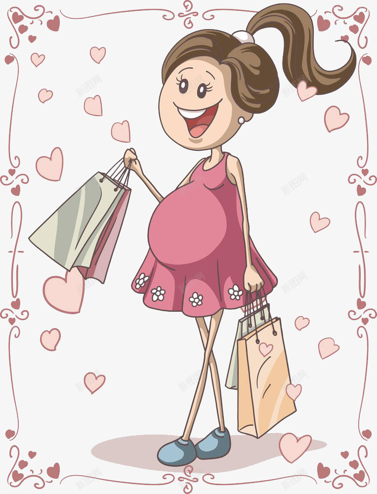 购物的孕妇png免抠素材_88icon https://88icon.com 卡通手绘 孕妇 拎 拎东西 拿着 挎着 提东西 提袋子 提起来 购物