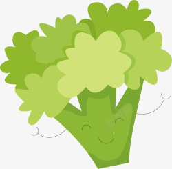 可爱卡通绿色花菜矢量图素材