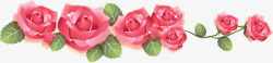 手绘粉色玫瑰装饰边框素材