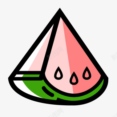 手绘水果图片彩色手绘西瓜美食元素矢量图图标图标