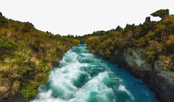新西兰胡卡瀑布胡卡瀑布高清图片