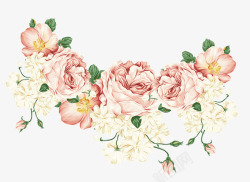 手绘画手绘玫瑰花朵装饰素材