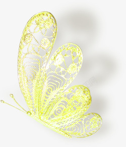 黄色镂空蝴蝶装饰图案素材