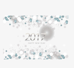 银色新年快乐银色气泡新年卡高清图片