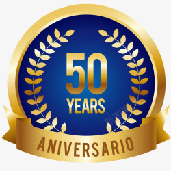 金色50周年金色50周年庆典LOGO矢量图图标高清图片