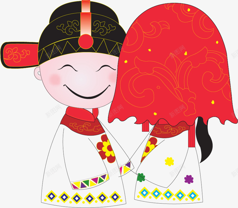 手绘中式婚礼png免抠素材_88icon https://88icon.com 婚庆 婚礼 手绘
