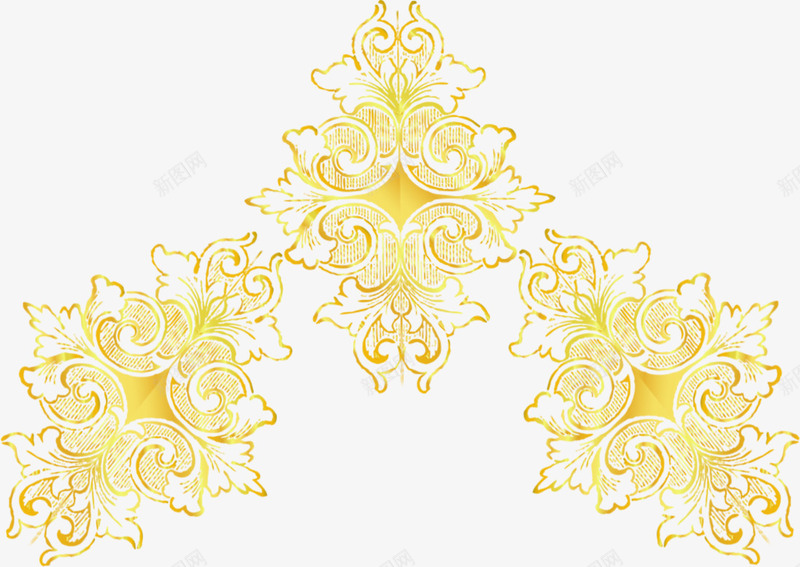 金色欧式花纹婚礼png免抠素材_88icon https://88icon.com 婚礼 欧式 花纹 金色